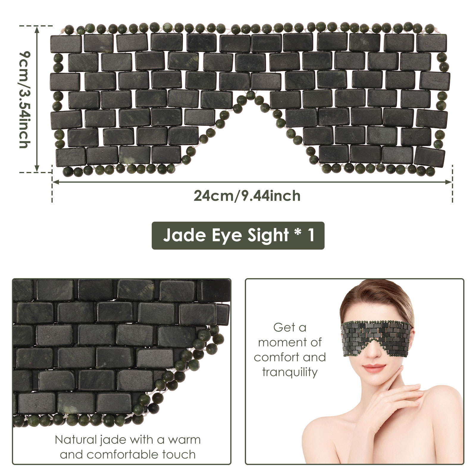 Jade Eye Mask Portable Jade St - مراجعة Spa Wellness Massage وسعره