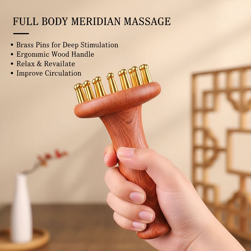 Brass Gua Sha wooden massage t - مراجعة Spa Wellness Massage وسعره